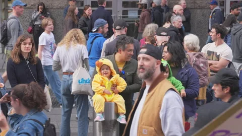 2nd No Kings Protest Rally At Times Square In New York City On 2025 Stock Footage 319969955