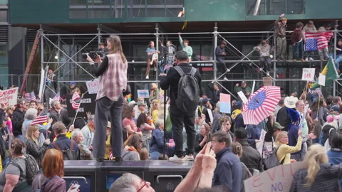 2nd No Kings Protest Rally At Times Square In New York City On 2025 Stock-Footage 319973516