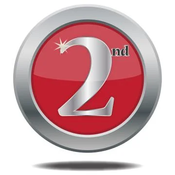 2nd Place Silver Icon Stock Illustration
