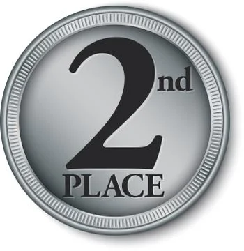 2nd place silver medal, vector illustration Stock Illustration