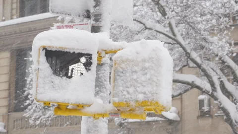 2nd Powerful Blizzard hits in East Village Manhattan in NYC on 2026 Stock Footage 337268698