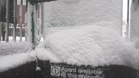 2nd Powerful Blizzard hits in Union Square Manhattan in NYC on 2026 Video stock 337264845
