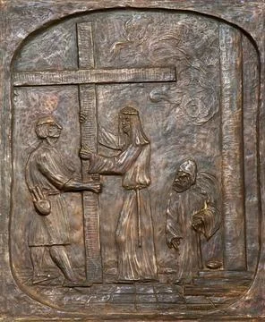 2nd Stations of the Cross, Jesus is given his cross Stock Photos