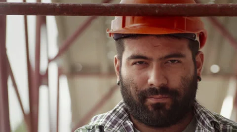 2of11 Young man at work in construction site, manual worker Video stock 26389519