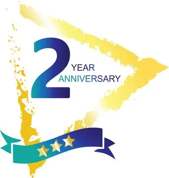 2th Anniversary celebration. Stock Illustration