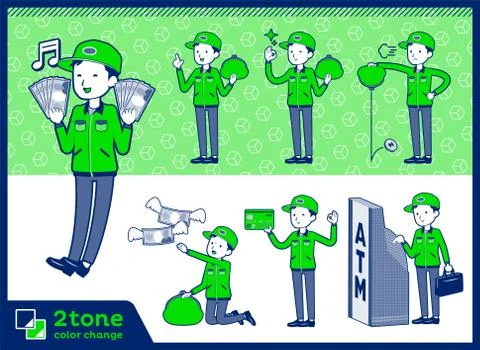 2tone type Delivery men set 11 Illustrazione stock