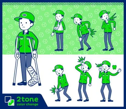 2tone type Delivery men set 08 Stock Illustration