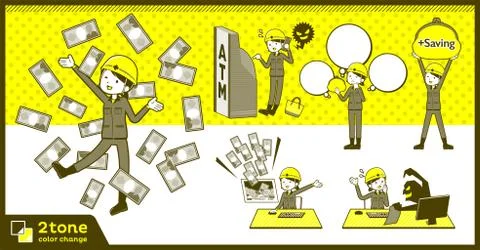 2tone type helmet construction worker woman set 12 Ilustración de archivo