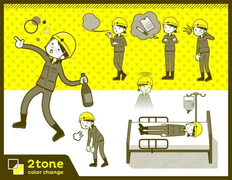 2tone type helmet construction worker woman set 10 Ilustración de archivo