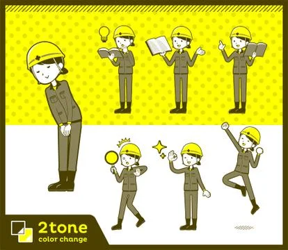 2tone type helmet construction worker woman set 05 Ilustración de archivo