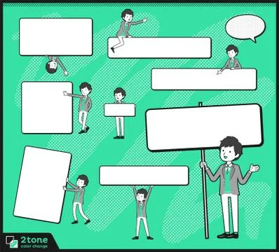 2tone type Jacket &amp; vest men set 13 Stock Illustration