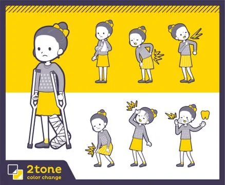 2tone type Polka dot clothes ribbon girl set Stock Illustration