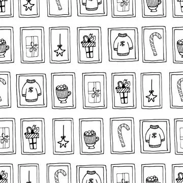 2Vector winter holiday patchwork print, wallpaper, background. Stock Illustration