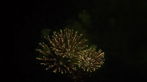 2X 4K-Slow-motion - close-up of real fireworks in the night sky background. Stock Footage 126254182