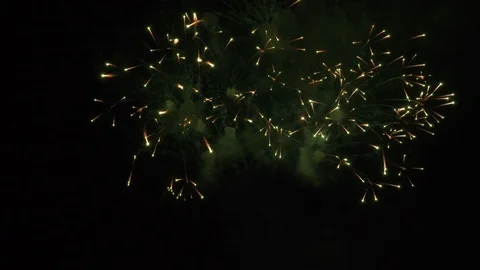 2X 4K Slow-motion - Real fireworks in the night sky background. Video stock 127330878