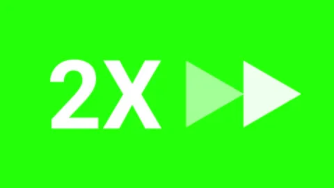 2x Speed Fast Forward Icon Loop Animation on Green Screen Background 4K Stock Footage 336759069