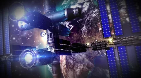 2X Wide of CG Space Station (V1) Stock Footage 46584552