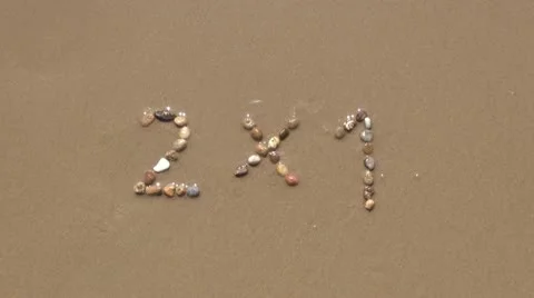 2x1 on sand beach Stock Footage 20542044