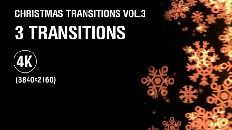 3-in-1 (4K) Christmas Snowflakes Transitions vol.3 - gold Stock Footage