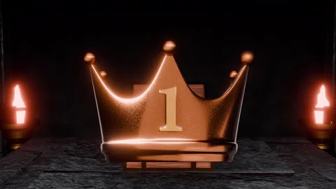 3-in-1 Cinematic Cave Altar Treasure Chest Opening to Ranking Crowns 4K Stock Footage 335015328