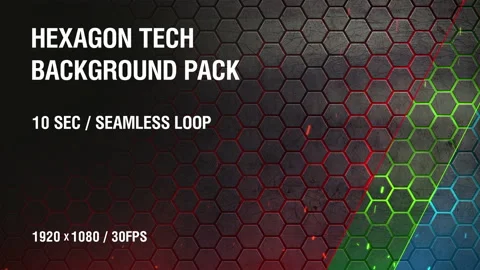 3-in-1 (FullHD) Hexagon Tech Background Pack 1 Stock Footage 88624211