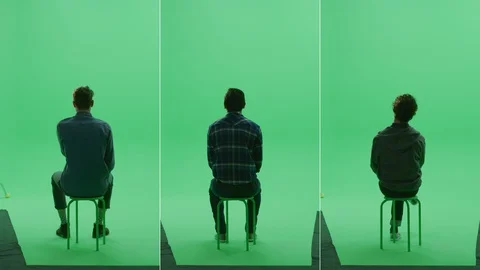3-in-1 Green Screen Collage: Three Handsome Men of Diverse Background, Ethnicity Stock Footage 129408889