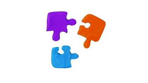 3 in 1 Kids Clay Elements. Cat, Balloon and Bucket. Alpha matte. 4K Stock Footage 72947776