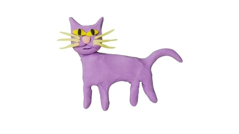 3 in 1 Kids Clay Elements. Flower, Ship and Butterfly. Alpha matte. 4K Stock Footage 72947864