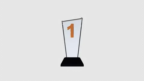 3-in-1 Pack 4K Alpha Isolated Glass Trophies Gold Silver Bronze 1-3 Stock Footage 337045560