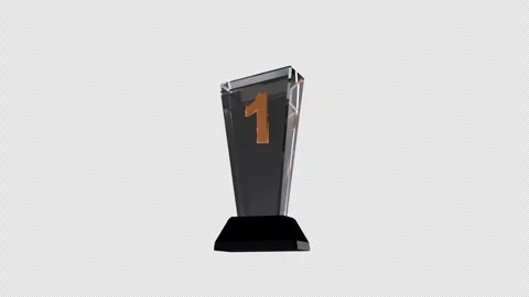 3-in-1 Pack 4K Alpha Isolated Glass Trophy Gold Silver Bronze Loops Stock Footage 337046836