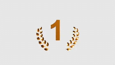 3-in-1 Pack 4K Alpha Isolated Laurel Wreath Medals Gold Silver Bronze 1-3 Stock Footage 337471584