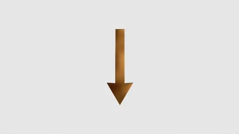 3-in-1 Pack 4K Alpha Isolated 3D Down Arrow Loops Gold Silver Bronze Stock Footage 338387877