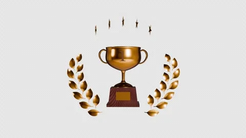 3-in-1 Pack 4K Alpha Isolated Luxury 3D Trophy Loops Gold Silver Bronze Stock Footage 339578915