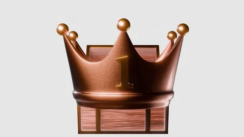 3-in-1 Pack Treasure Chest Opening to Rotating Ranking Crowns Alpha 4K Stock Footage 334779489