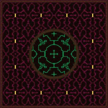 3 of 12 Shipibo Conibo artwork patterns HD set Stock Illustration