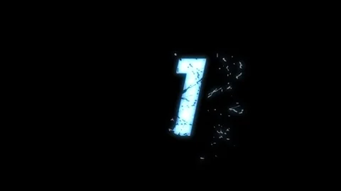 3 2 1 go countdown in blue and white with fraction effect on black background Stock Footage 311983369