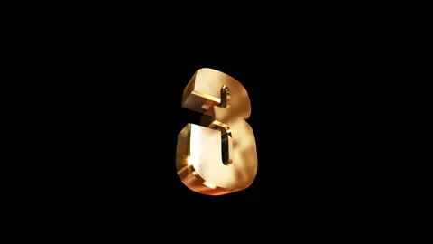 3, 3d golgen text number on black background 스톡 동영상 127718054