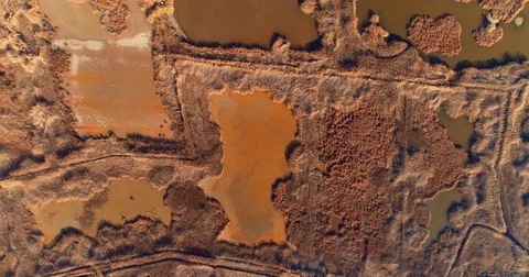 3 Aerial top view , naural reservation golden lakes , cinematic 4k Stock Footage 83671189
