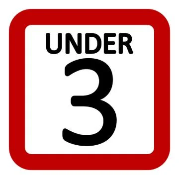 3 age restriction sign. Stock Illustration