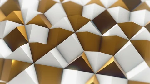 3-angles white and gold pattern rotates 3 Stock Footage 88703126