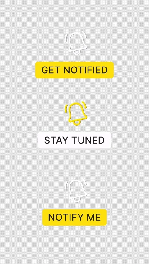3 Animated Notification Buttons Bundle - Transparent Alpha Channel - 4K Vertical Stock Footage 327075271