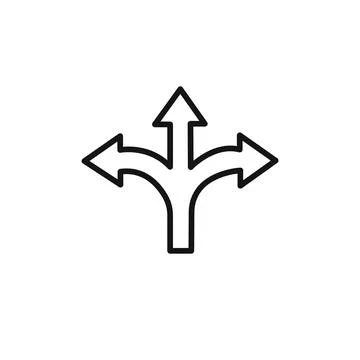 3 arrow way icon vector set collection for web Stock Illustration