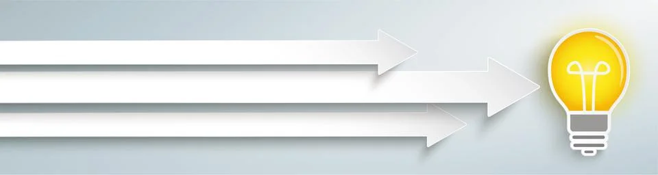 3 Arrows Idea Bulb 스톡 일러스트