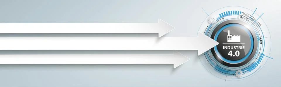 3 Arrows Industrie 4.0 Button Header Ilustración de archivo