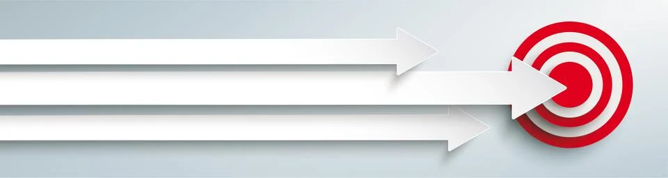 3 Arrows Red Target Header Stock Illustration