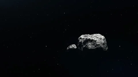 3 asteroids flying in outer space spectacular video. apocalypse danger concep Stock-Footage 170863140