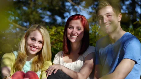 3 Attractive Teens Smiling Stock Footage 26591784