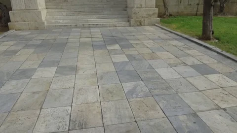3 Axis Gimbal Shot Walking In Athens Video stock 86339256