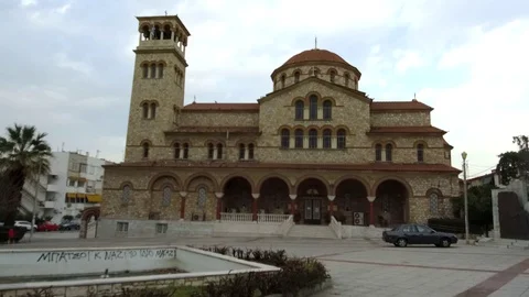 3 Axis Gimbal Shot Walking In Athens Stock Footage 86341707