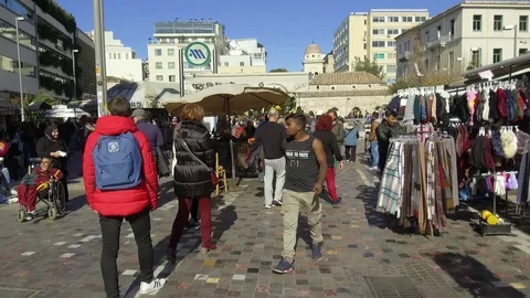 3 Axis Gimbal Shot Walking In Athens Stock Footage 86350360